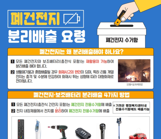 올바른 폐건전지 분리배출 방법 안내